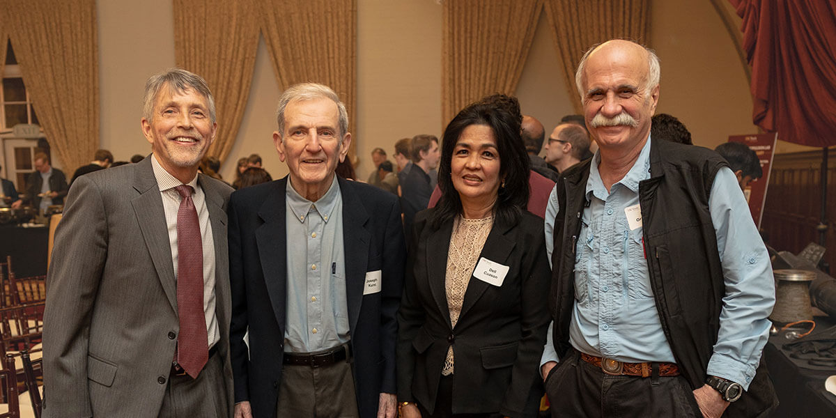 The founders of the USC Department of Astronautical Engineering; L-R: Professor Dan Erwin, Professor Mike Gruntman, Emeritus Professor Joseph Kunc and Dell Cuason